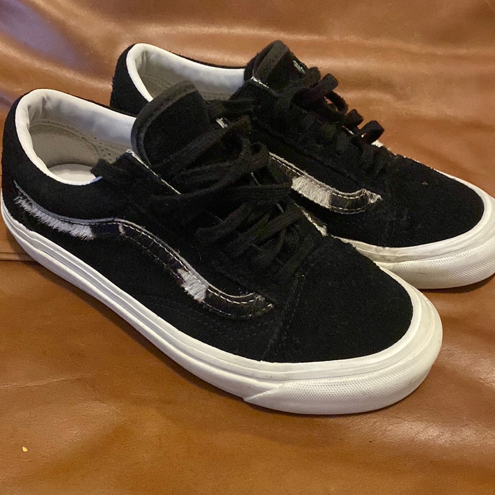 Vans Old Skool black suede with cowhide Sz 5